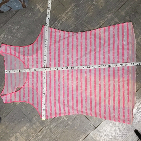 Brooks Hot Pink Stripe Mesh Running Tank Top - Picture 7 of 7
